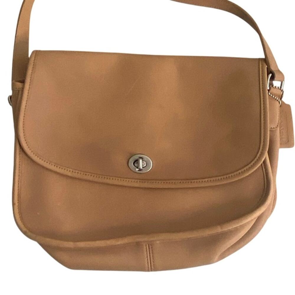 Vintage Coach city bag tan leather turn lock style no M040-9790 - Picture 3 of 11